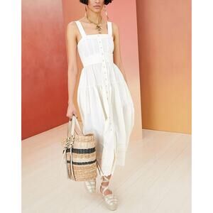 ULLA JOHNSON Isabela Cotton Dress - Us 2 Ivory
